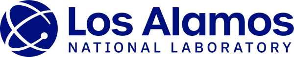 Los Alamos National Laboratory logo in blue, horizontal.