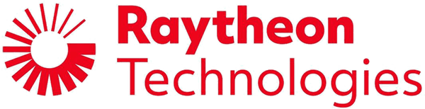 Raytheon Technologies logo in red.