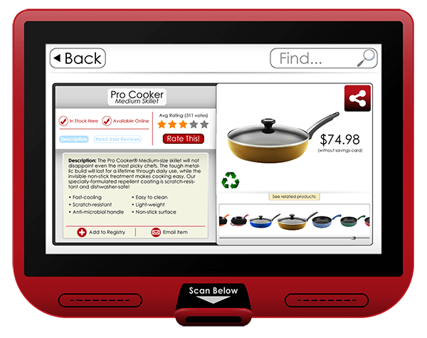 A mockup of a red Monarch, showcasing the User Interface.