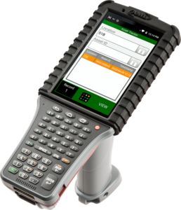 A mockup of what asset tracking software might look like on a handheld device.