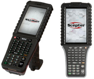 Two Barcode scanners: The Striker and the Scepter.