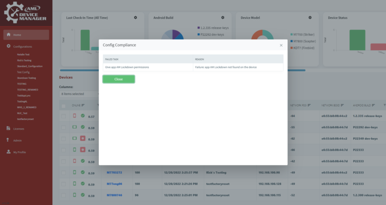 Device Compliance error
