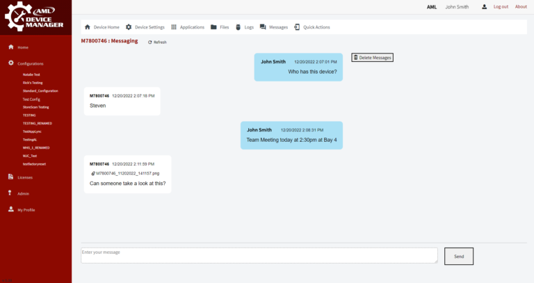 Device Manager messenger