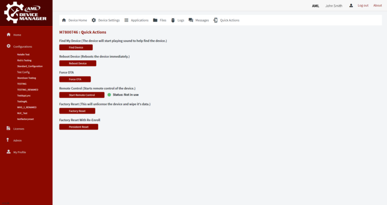 Device Manager Quick Actions