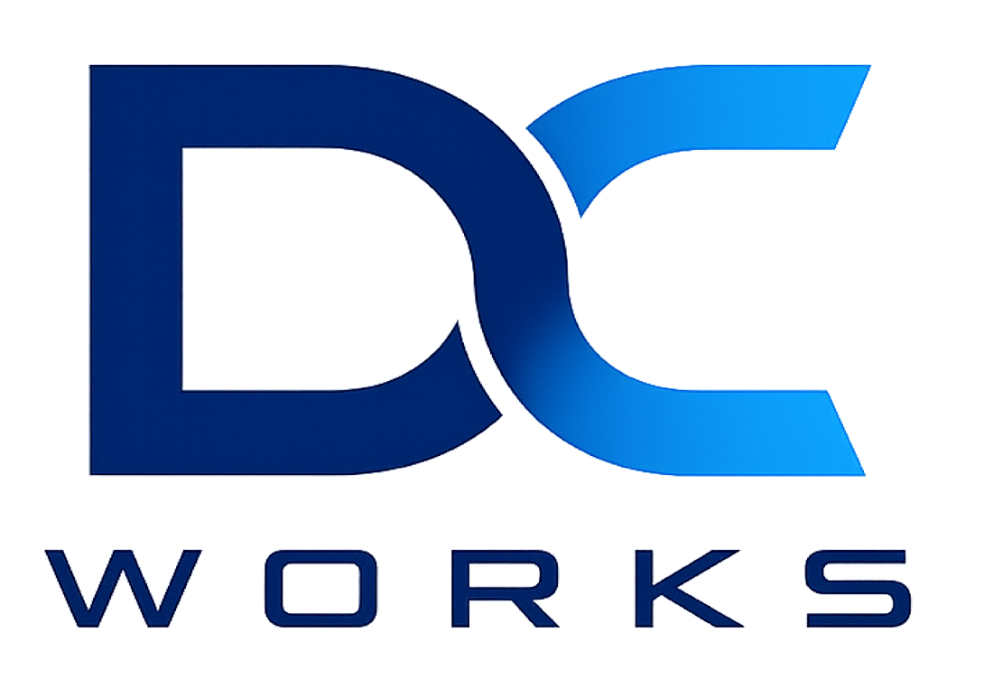 DC Works Logo - Blue and light Blue - low res